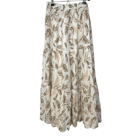 Elan Tiered Boho Feather Full Skirt Medium NWT - Picture 6 of 7